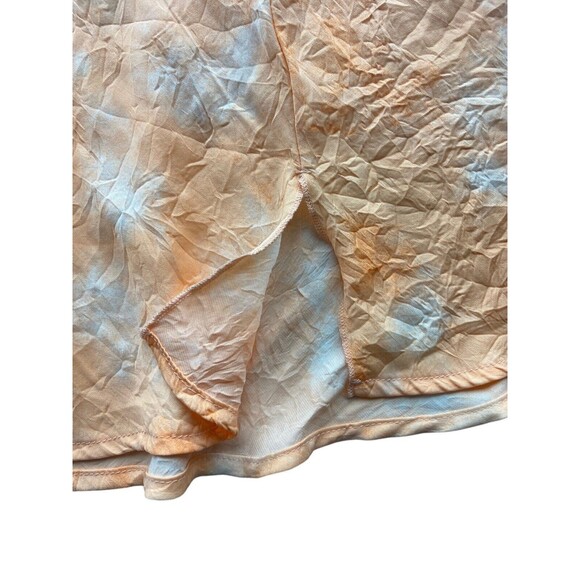Free People Womens Martine Flirt Tie Dye Skirt Size 6 Peach Front Slit A-line - Picture 2 of 15